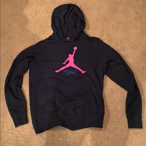 Air Jordan flight pink and blue logo hoodie